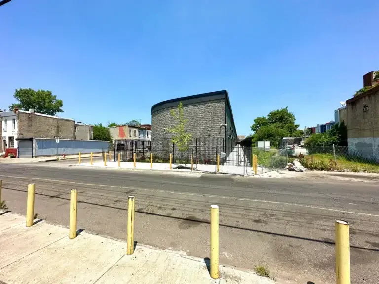 street view of 3001 Ormes Street Commercial property showing gated building and sidewalks